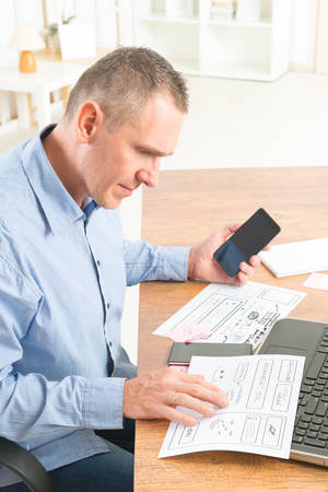 Designer working at new mobile applications