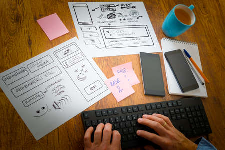 Designer working at new mobile applications