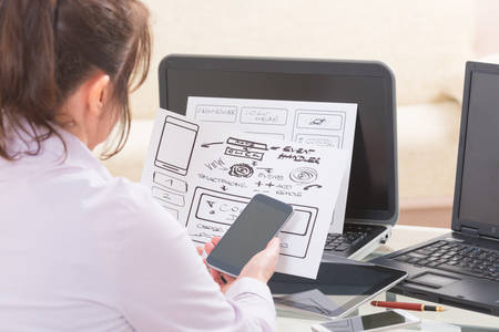 Designer working at new mobile applications