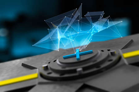 New high tech digital technology concept. Trends in science and futuristic innovation idea.