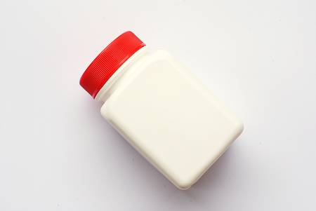 Drug container on white backgroundの写真素材