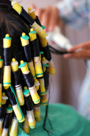 hair curlingの写真素材
