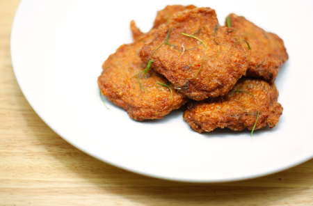 Deep-fried curried fish patties, thai food の写真素材