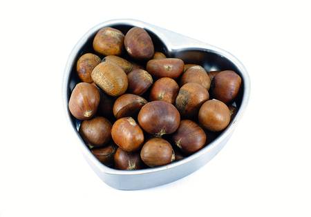chinese food, chestnut on white backgroundの写真素材