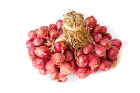 red onion bulb isolated on white background cutoutの写真素材