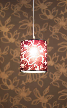 purple lamp in roomの写真素材
