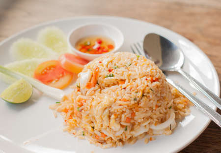 Fried rice with seafoodの写真素材