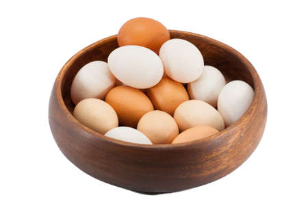 Duck eggs and chicken eggsの写真素材