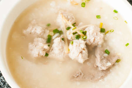 Asian style breakfast soft boiled rice