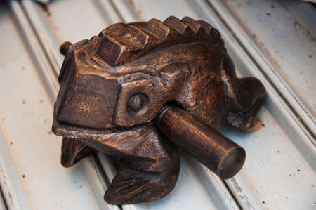 Wooden musical instrument toadの写真素材