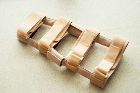Adjustable angle support for leg or knee injuryの写真素材