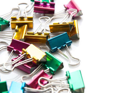 Paper clip isolated on white の写真素材