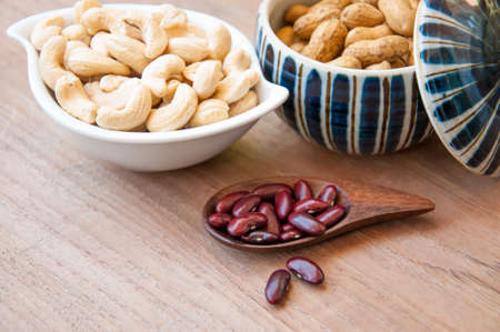 Pile of uncooked multigrain, nutの写真素材
