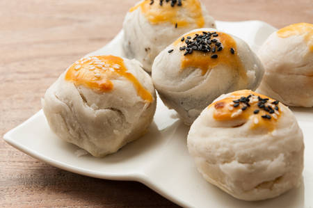 Chinese Pastry or Moon cake, dessert for Chinese new year.の写真素材