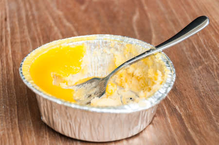 Empty dish after food on the tableの写真素材