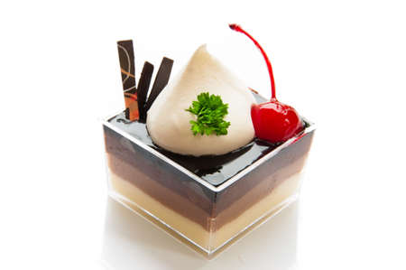 Tasty biscuit cakes, isolated on whiteの写真素材