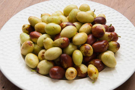 Jujube, red date; Chinese date (Ziziphus mauritiana).の写真素材