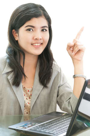 woman working with laptop