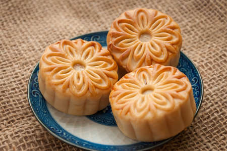 mooncake , traditional chinese foods during mid autumn festivalの写真素材