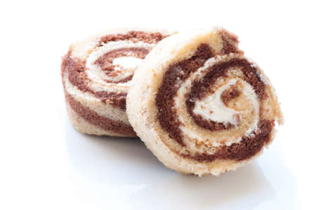 chocolate swiss rollの写真素材