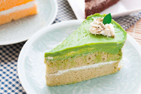 Japanese Matcha Green tea cakeの写真素材