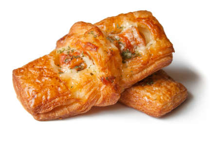 Danish pastries with pork sausageの写真素材