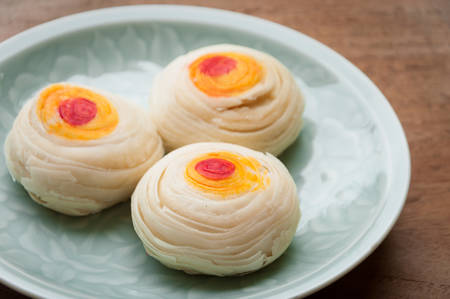 Chinese Pastry or Moon cake, Chinese festival dessertの写真素材