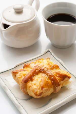 danish pastry with black coffee