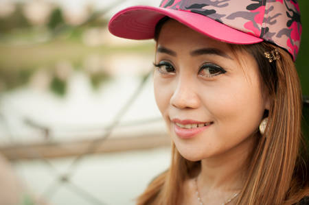 Portrait close up of young beautiful womanの写真素材