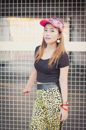 Full portrait of the woman with beauty long brown hairの写真素材