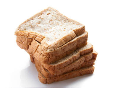 whole grain bread isolated on white background