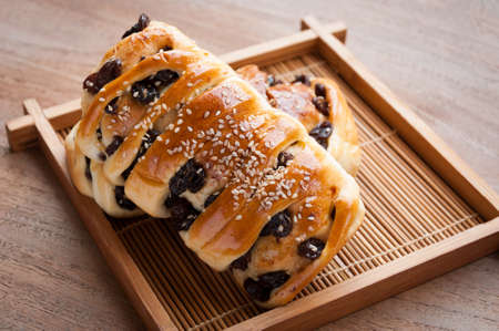 The Bread stuffed raisinの写真素材