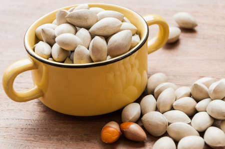 Ginkgo biloba seed in Thai food market, Ginkgo seeds backgroundの写真素材