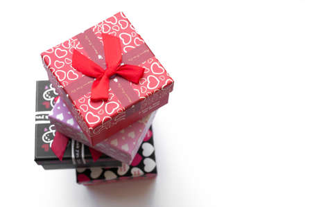 black box wrapping ribbon bow isolated on white