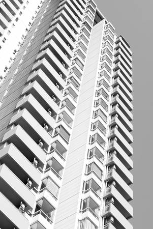 cityscape, business office building, black and whiteの写真素材