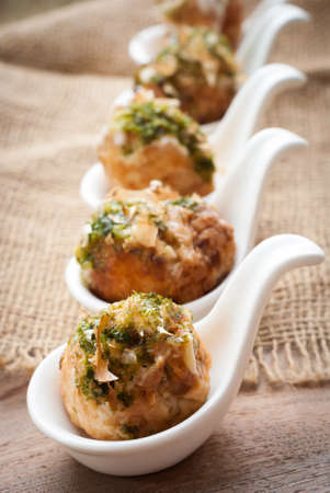 Fried Takoyaki balls dumpling - japanese food