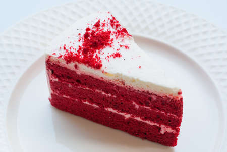 Red velvet cake with tea