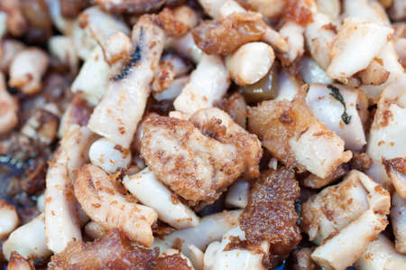 Fried squid's egg, thai foodの写真素材