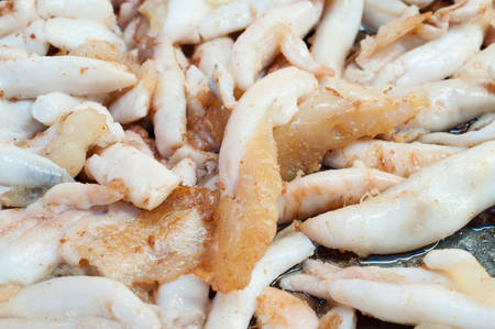 Fried squid's egg, thai foodの写真素材