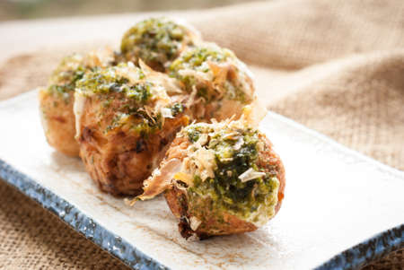Fried Takoyaki balls dumpling - japanese foodの写真素材