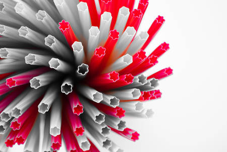 colorful plastic strawの写真素材