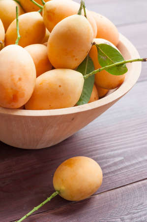 Closeup sweet Marian plum thai fruit isolated on white Mayongchid Maprang Marian Plum and Plum Mango...