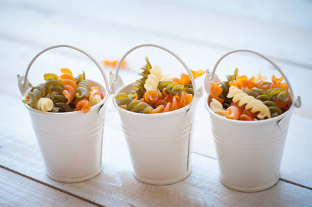 Italian pasta. Dry pasta backgroundの写真素材