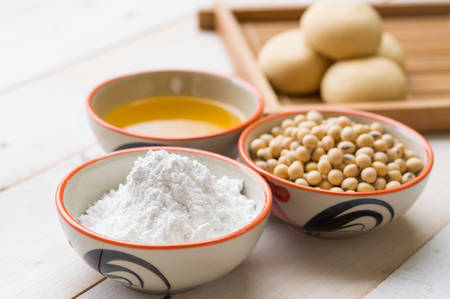 Mochi japanese dessert, Ingredientの写真素材