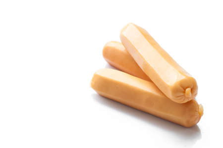 Sausages isolated on white backgroundの写真素材