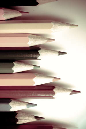 Art background, color pencils in dark tone.の写真素材