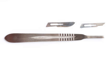 Scalpel over white background
