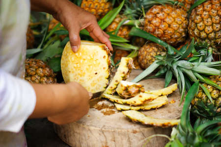 pineapple tropical fruitの写真素材