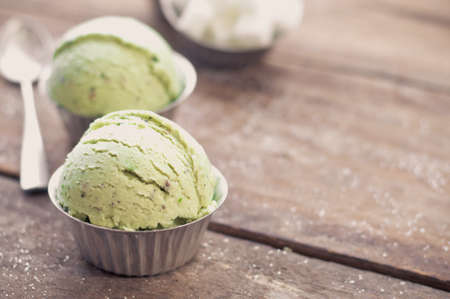 Home Made green tea ice cream, mutchaの写真素材