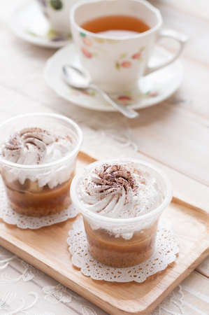 Afternoon tea with banoffee pieの写真素材